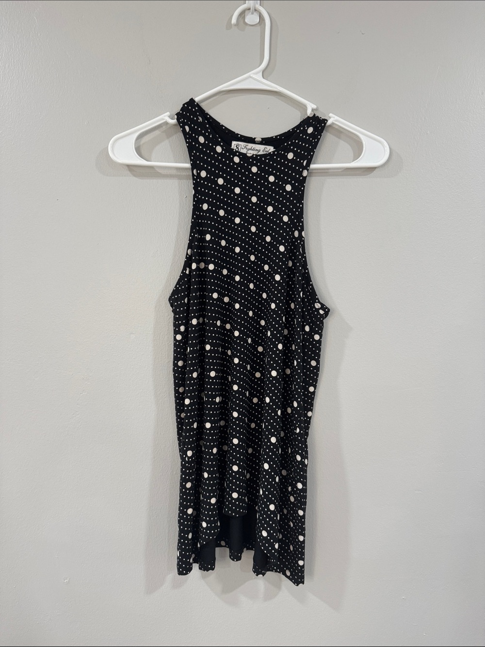 Fighting Eel NEW Polka Dot black and white Racerback Tank Top